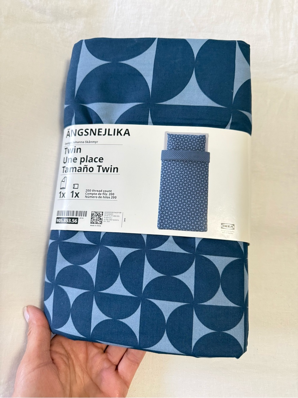 IKEA | Blue ANGSNEJLIKA Twin Duvet Cover and Pillowcase Set | NWT